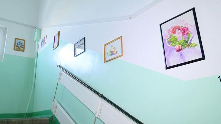 Яшь рәссам Түкай урамындагы 19нчы йорт подъездын үз картиналары белән бизәгән